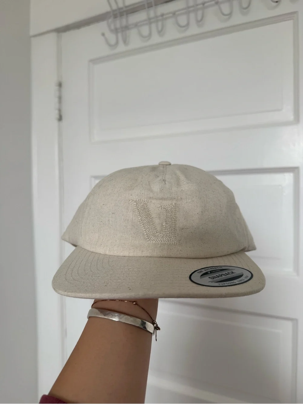 VUORI V1 Embroidery Hat Natural One Size NWT Adjustable Canvas Cap
